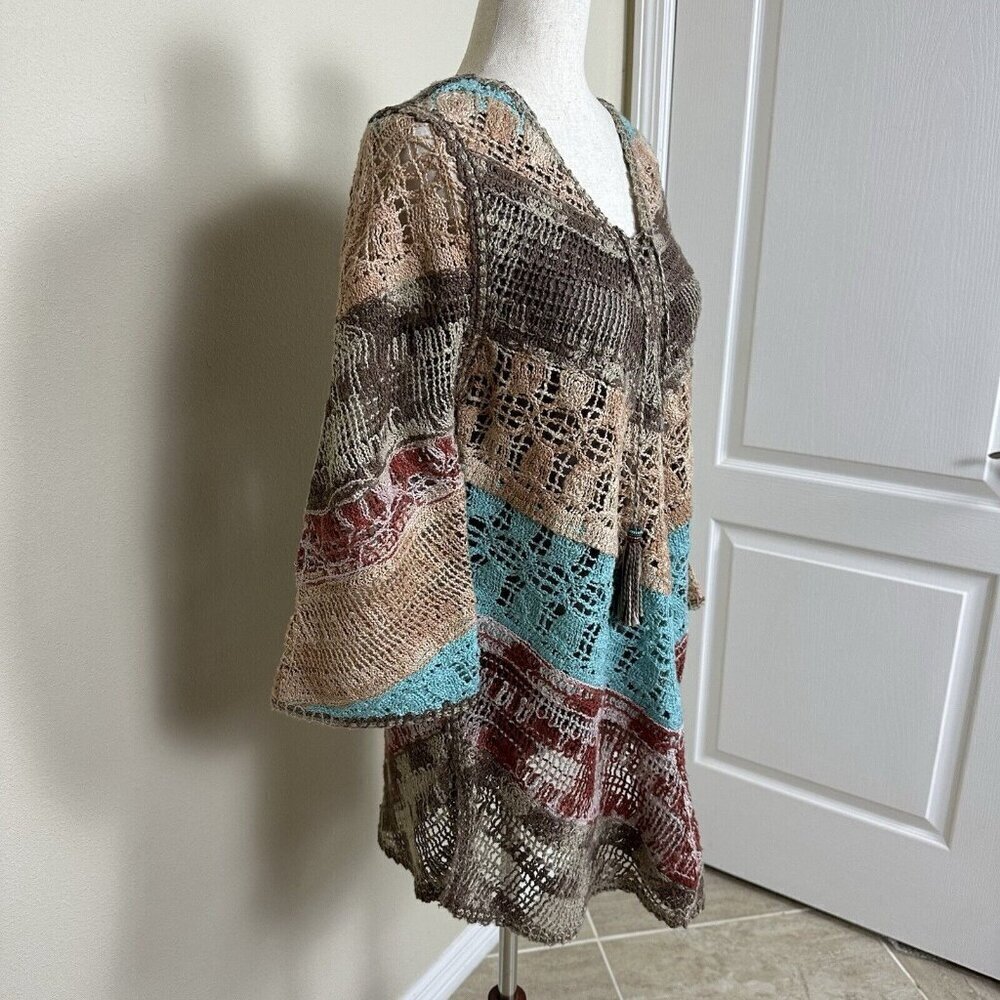 $120 NWT Soft Surroundings Crochet Tunic Size Petite Small PS Cottagecore Boho - Picture 10 of 16